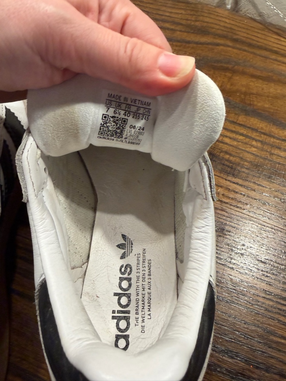 adidas White, Black & Gum Retro Trainer Sneakers - Picture 12 of 14